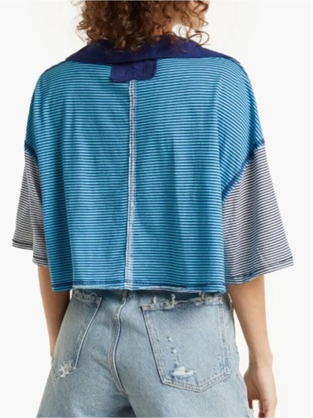 Free People ON A BOAT BOXY POLO TOP SIZE LARGE - Picture 14 of 15